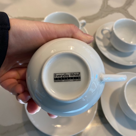 Everyday White Cup & Saucer Set - Picture 3 of 4